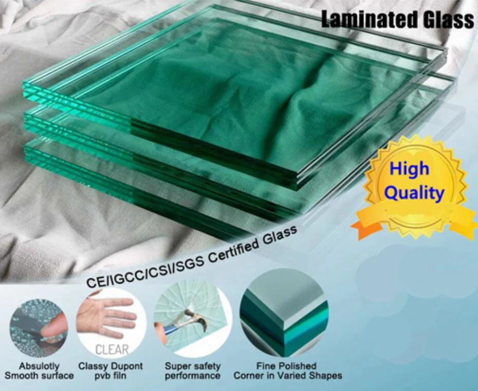 Clear/ Frosted/Pattern Printed Toughened Sandwich Glass Tempered Laminated Railing Glass