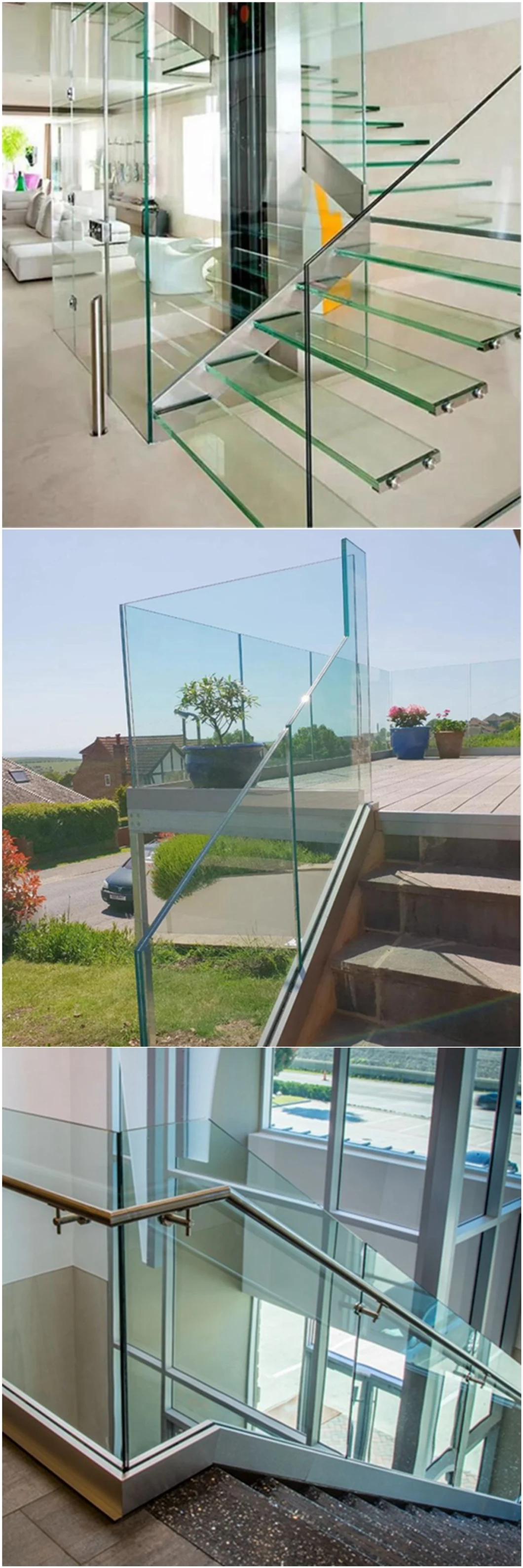 Clear/ Frosted/Pattern Printed Toughened Sandwich Glass Tempered Laminated Railing Glass