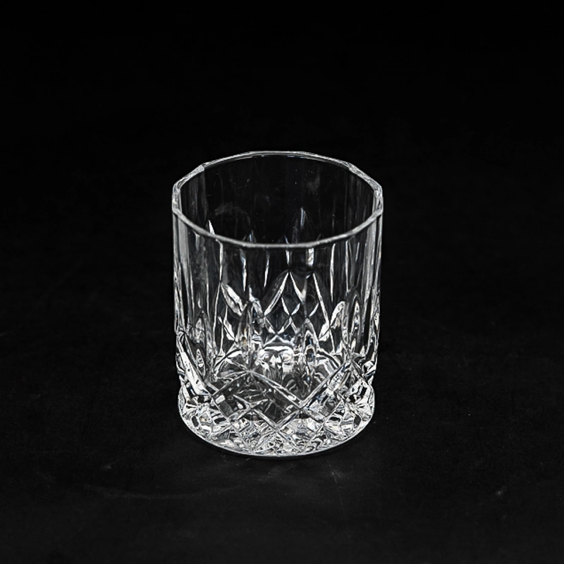 Old Fashioned Carved Patterns Promotional OEM Classic Cocktail Bar Scotland Whiskey Clear Drinking Glass